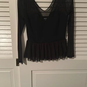 Elegant Black Sheer Long Sleeve Top